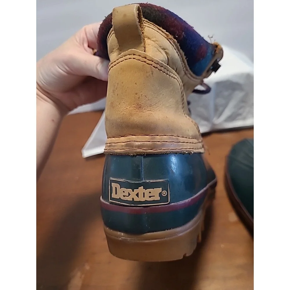 Vintage Dexter Duck Boots Brown Leather Thermolite Thin Insulated Booties Size 9
